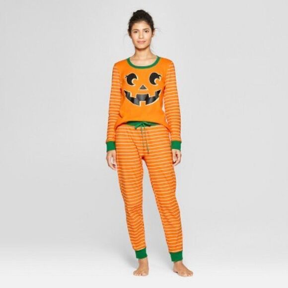 Snooze Button Pumpkin Halloween Pajama Set NWT Small - Picture 1 of 5